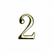 Цифра дверная АЛЛЮР "2" на клеевой основе  золото (600,20)
