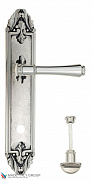 Дверная ручка Venezia "CALLISTO" WC-2 на планке PL90 натуральное серебро + черный