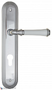 Дверная ручка на планке Fratelli Cattini "GRACIA CERAMICA BIANCO" CYL PL288-CR полированный хром