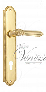 Дверная ручка Venezia "CASTELLO" CYL на планке PL98 полированная латунь
