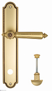Дверная ручка Venezia "CASTELLO" WC-2 на планке PL98 французское золото + коричневый