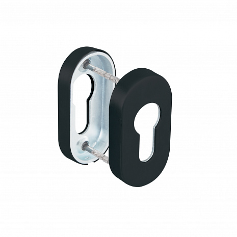 Накладка Fuaro (Фуаро) под цилиндр ET.R.DSS201-02P (DSS-02P-ET) INOX 201 BLACK (овальное основание)