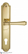 Дверная ручка Venezia "CALLISTO" CYL на планке PL98 полированная латунь