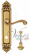 Дверная ручка Venezia "VIVALDI" WC-2 на планке PL96 французское золото + коричневый