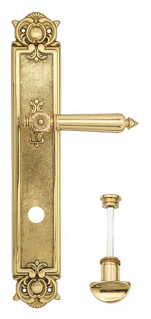 Дверная ручка Venezia "CASTELLO" WC-2 на планке PL97 полированная латунь