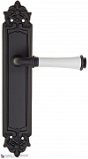 Дверная ручка на планке Fratelli Cattini "GRACIA CERAMICA BIANCO" PL96-NM матовый черный