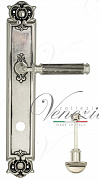 Дверная ручка Venezia "MOSCA" WC-2 на планке PL97 натуральное серебро + черный