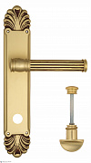 Дверная ручка Venezia "IMPERO" WC-2 на планке PL87 французcкое золото + коричневый