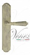 Дверная ручка Venezia ART "VIGNOLE" на планке PL02 слоновая кость + серебро