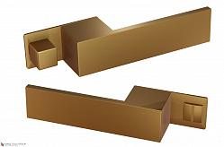 Дверная ручка на прямоугольном основании Fratelli Cattini "NM-368" 4-KD золото крайола