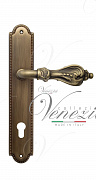 Дверная ручка Venezia "FLORENCE" CYL на планке PL98 матовая бронза