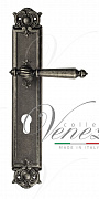 Дверная ручка Venezia "PELLESTRINA" CYL на планке PL97 античное серебро