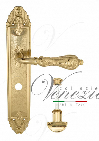 Дверная ручка Venezia "MONTE CRISTO" WC-2 на планке PL90 полированная латунь