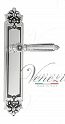 Дверная ручка Venezia "CASTELLO" на планке PL96 натуральное серебро + черный