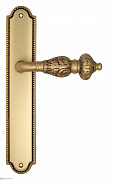 Дверная ручка Venezia "LUCRECIA" на планке PL98 французское золото + коричневый