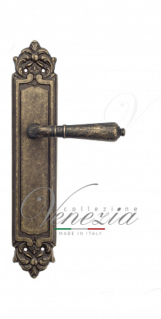 Дверная ручка Venezia "VIGNOLE" на планке PL96 античная бронза