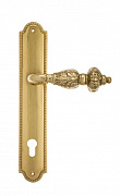 Дверная ручка Venezia "LUCRECIA" CYL на планке PL98 полированная латунь