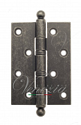 Дверная петля универсальная латунная с круглым колпачком Venezia CRS010 102x76x3 античное серебро