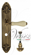Дверная ручка Venezia "COLOSSEO" белая керамика паутинка WC-4 на планке PL90 матовая бронза