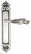Дверная ручка Venezia "OPERA" CYL на планке PL96 натуральное серебро + черный