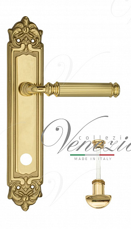 Дверная ручка Venezia "MOSCA" WC-2 на планке PL96 полированная латунь