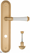 Дверная ручка на планке Fratelli Cattini "GRACIA CERAMICA BIANCO" WC-2 PL288-BS матовая латунь