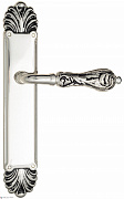 Дверная ручка Venezia "MONTE CRISTO" на планке PL87 натуральное серебро + черный
