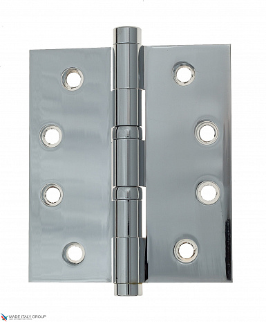 Дверная петля универсальная латунная с плоским колпачком Venezia CRS009 102x76x3 полированный хром