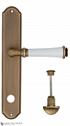 Дверная ручка на планке Fratelli Cattini "GRACIA CERAMICA BIANCO" WC-2 PL02-BY матовая бронза
