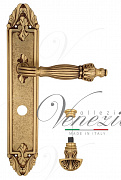 Дверная ручка Venezia "OLIMPO" WC-4 на планке PL90 французское золото + коричневый