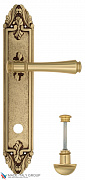 Дверная ручка Venezia "CALLISTO" WC-2 на планке PL90 французское золото + коричневый