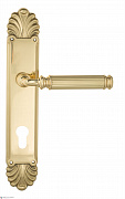 Дверная ручка Venezia "MOSCA" CYL на планке PL87 полированная латунь