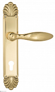 Дверная ручка Venezia "MAGGIORE" CYL на планке PL87 полированная латунь