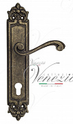 Дверная ручка Venezia "VIVALDI" CYL на планке PL96 античная бронза