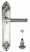 Дверная ручка Venezia "IMPERO" WC-4 на планке PL90 натуральное серебро + черный
