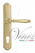 Дверная ручка Venezia "PELLESTRINA" CYL на планке PL02 полированная латунь