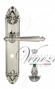 Дверная ручка Venezia "PELLESTRINA" WC-4 на планке PL90 натуральное серебро + черный