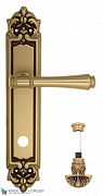 Дверная ручка Venezia "CALLISTO" WC-4 на планке PL96 французское золото + коричневый