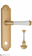 Дверная ручка на планке Fratelli Cattini "GRACIA CERAMICA BIANCO" WC-2 PL248-BS матовая латунь