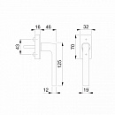 Оконная ручка M0643/US943 шток 7/32-42 мм (Dallas) F97-1-R антрацит сатинированный-Resista, Secustik, VarioFit, M5x45/50мм