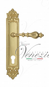 Дверная ручка Venezia "GIFESTION" CYL на планке PL96 полированная латунь