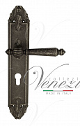 Дверная ручка Venezia "PELLESTRINA" CYL на планке PL90 античное серебро