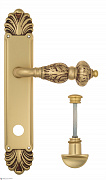 Дверная ручка Venezia "LUCRECIA" WC-2 на планке PL87 французское золото + коричневый