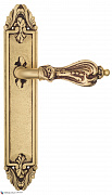 Дверная ручка Venezia "FLORENCE" на планке PL90 французское золото + коричневый