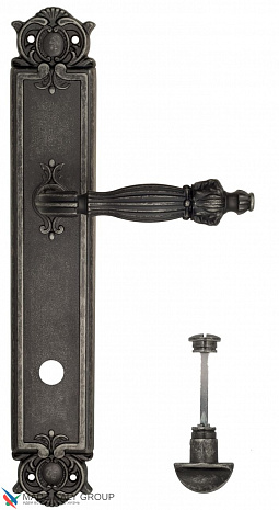 Дверная ручка Venezia "OLIMPO" WC-2 на планке PL97 античное серебро