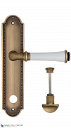 Дверная ручка на планке Fratelli Cattini "GRACIA CERAMICA BIANCO" WC-2 PL248-BY матовая бронза