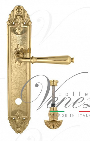 Дверная ручка Venezia "CLASSIC" WC-4 на планке PL90 полированная латунь