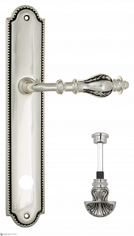 Дверная ручка Venezia "GIFESTION" WC-4 на планке PL98 натуральное серебро + черный
