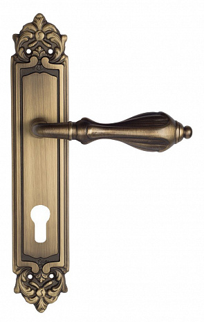 Дверная ручка Venezia "ANAFESTO" CYL на планке PL96 матовая бронза