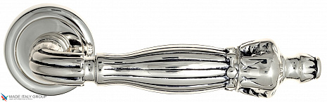 Дверная ручка Venezia "OLIMPO" D1 натуральное серебро + черный